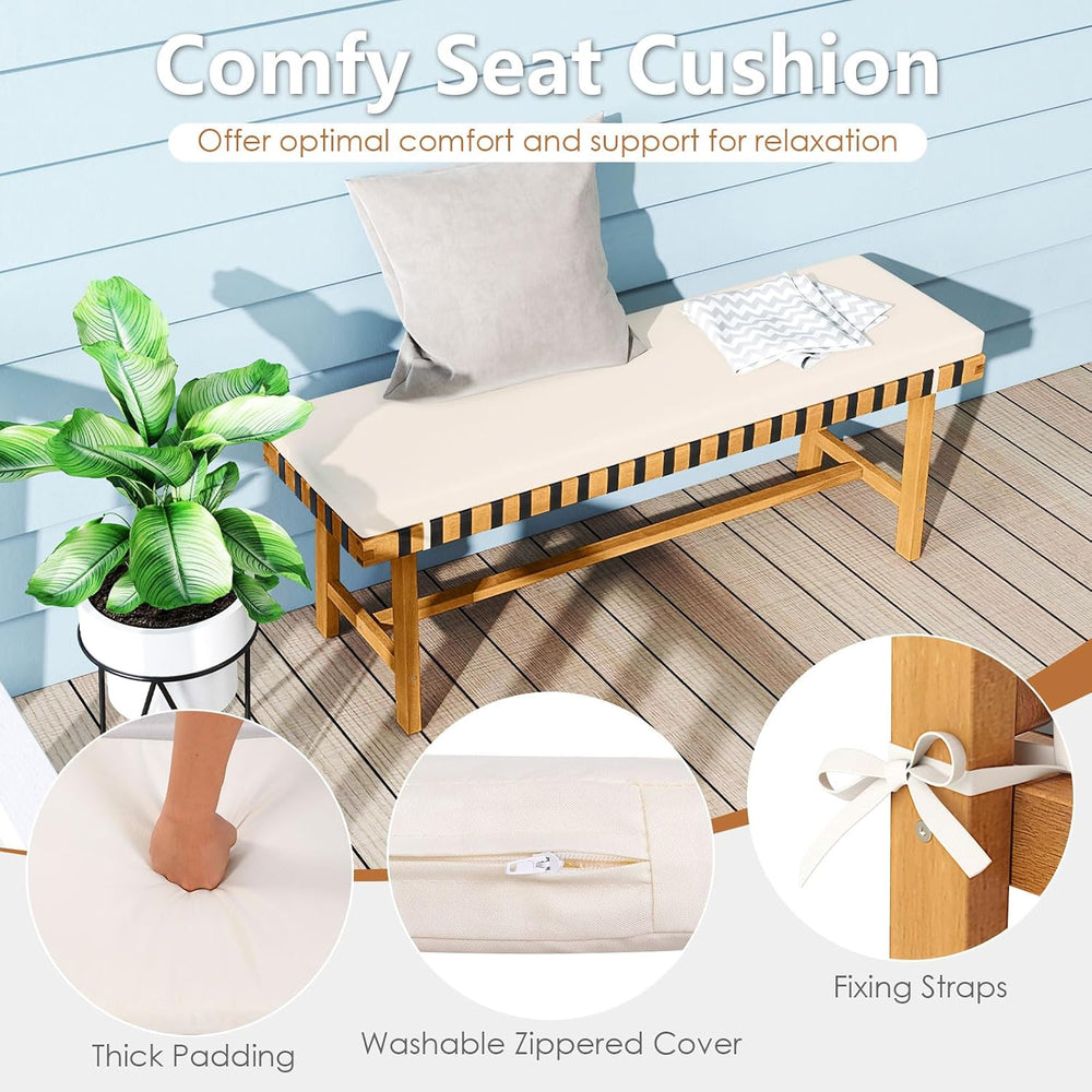 Tangkula 6 Piece Patio Dining Set for 5-6 People, 63” Outdoor Acacia Wood Tab...