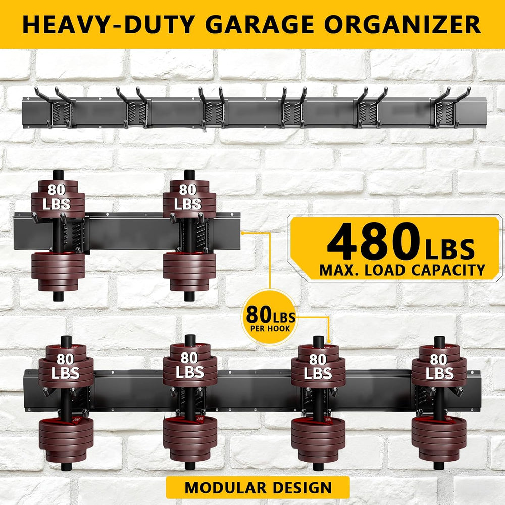 Garage Tool Organizer Wall Mount, 48inch Heavy-Duty Garage Storage System and...