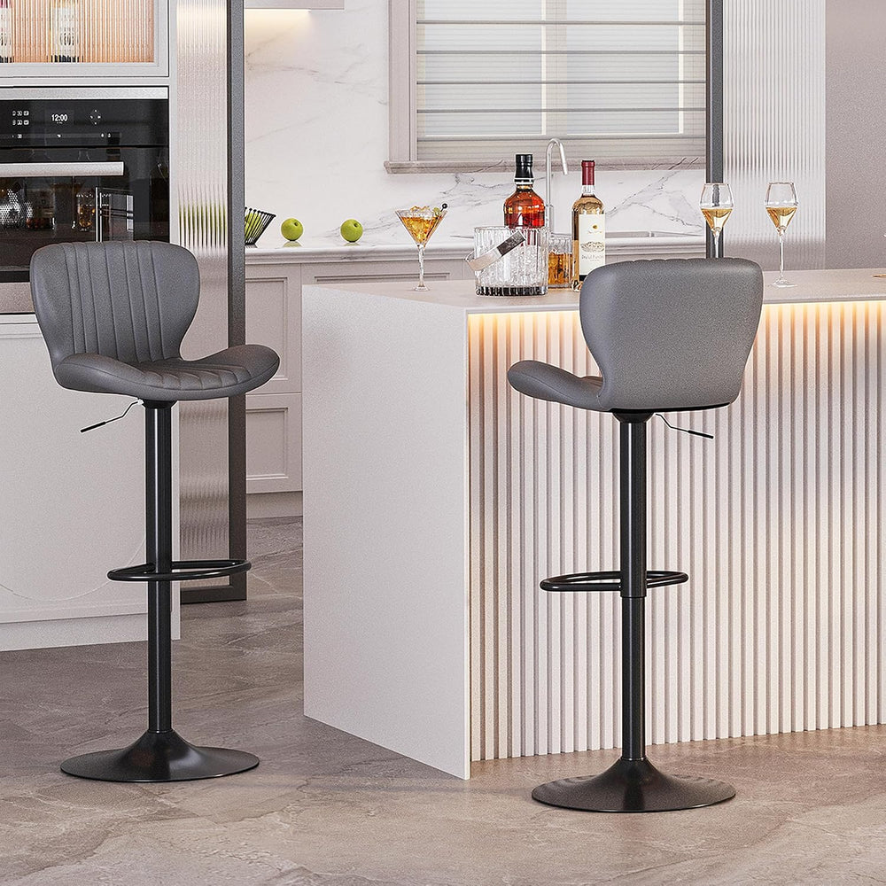 SUNLEI Swivel Swivel Bar Stools Set, Barstools Counter Height with Shell Shap...