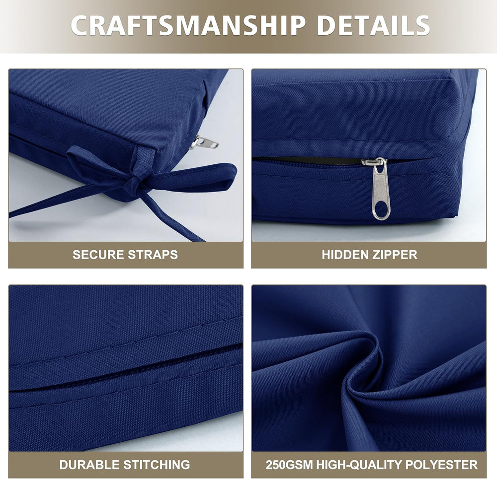 Outdoor Bench Cushion Waterproof 48"x18" – Fade-Resistant Patio Fur...