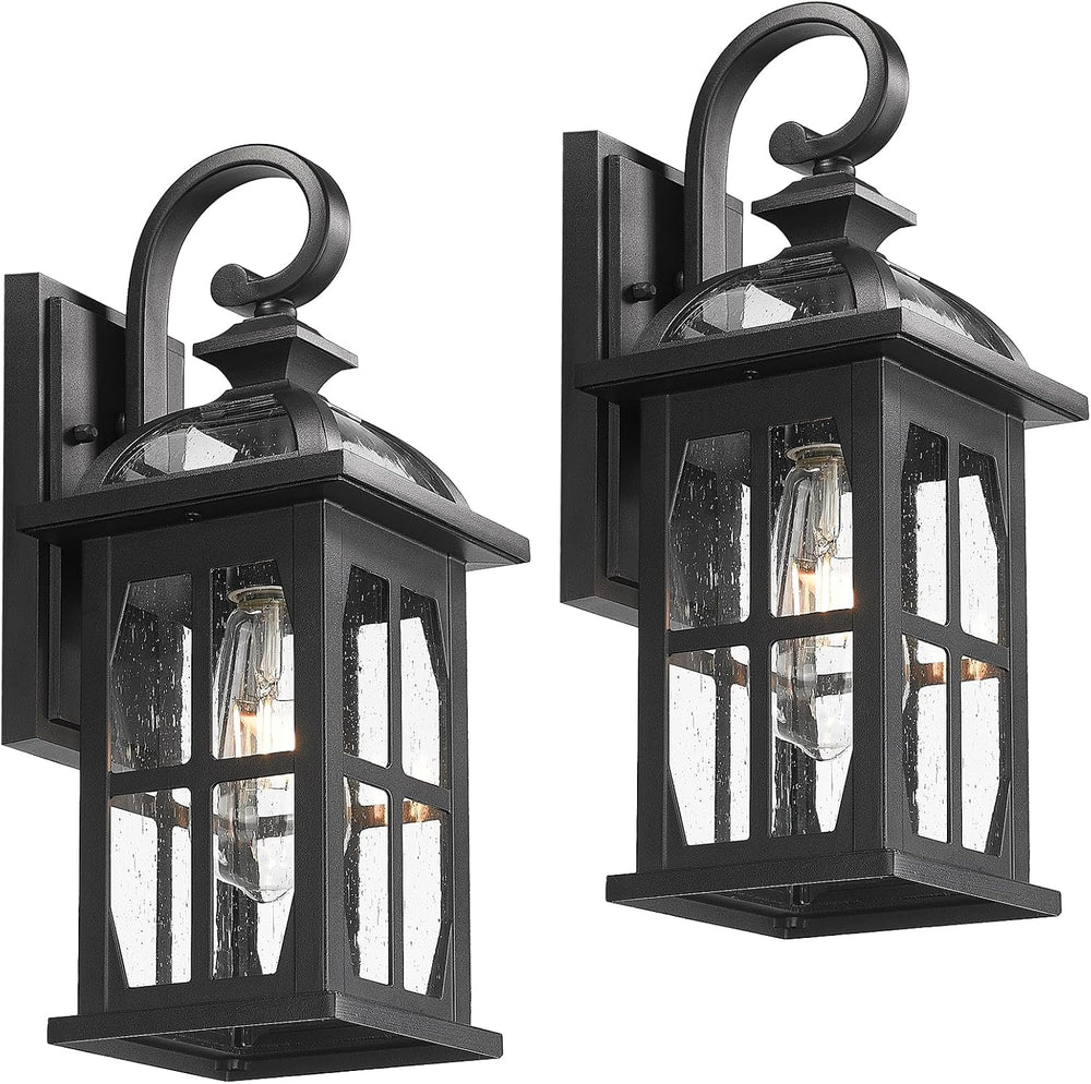 Darkaway Outdoor Wall Lights, Exterior Light Fixture with Seeded Glass, Alumi...