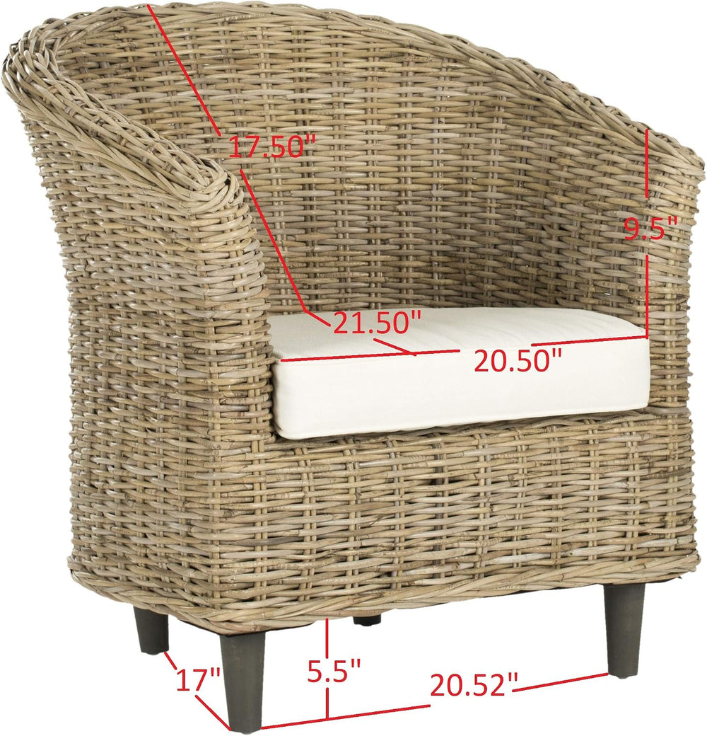 SAFAVIEH Omni Barrel Wood Accent Chair, 30" FOX6501C