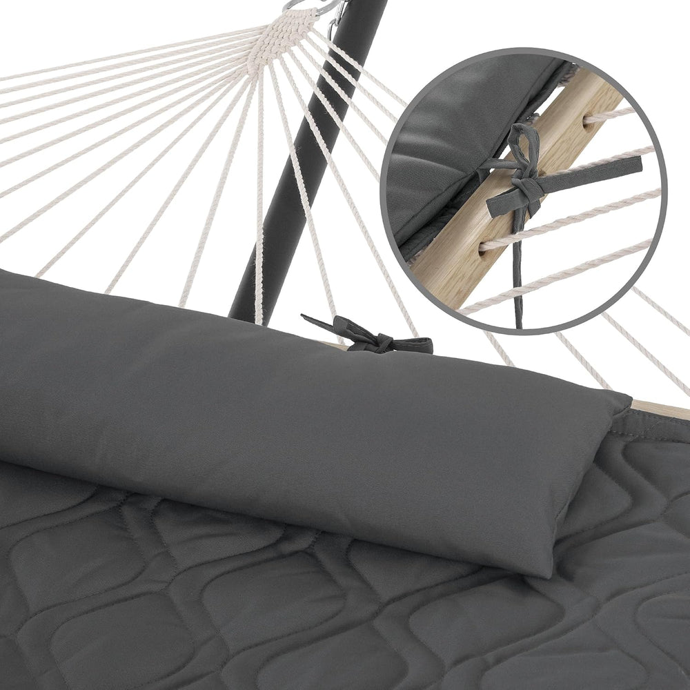 SUNCREAT Hammocks for Outside with Stand, Carrying Bag, Dark Gray Drops