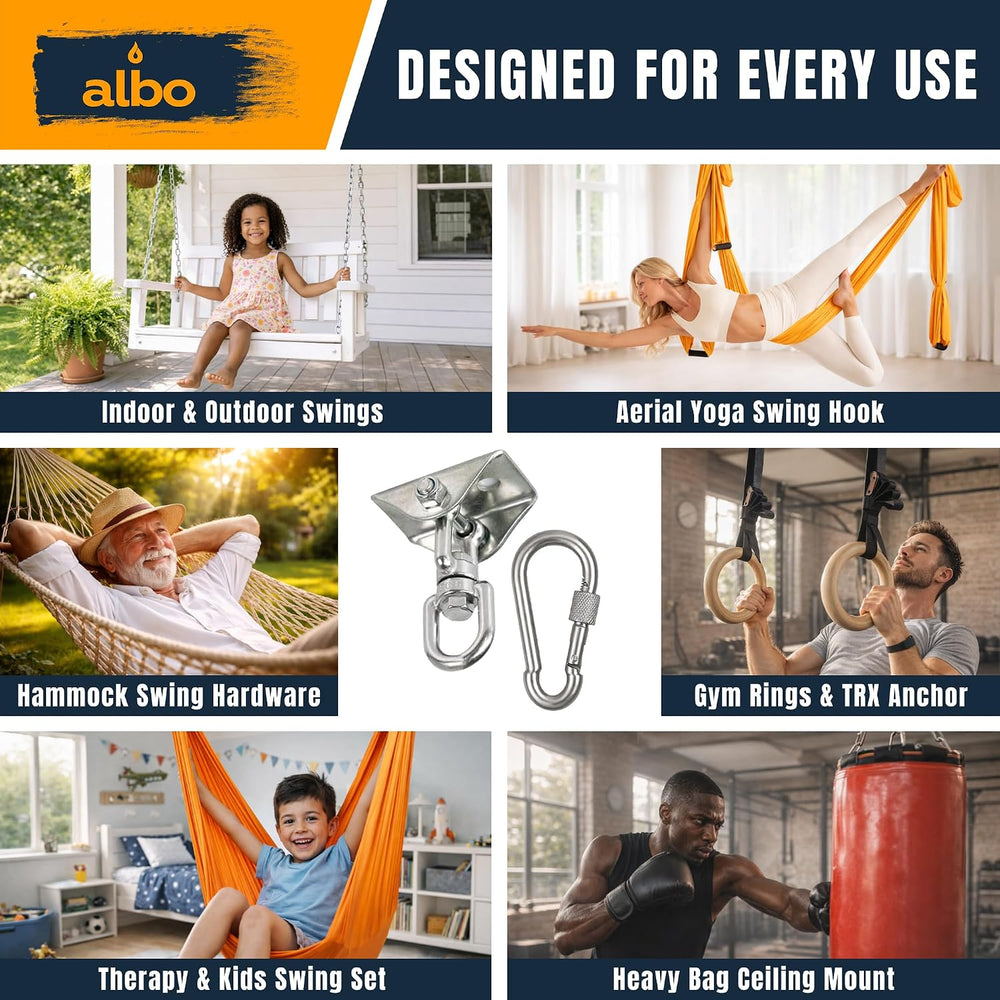 Albo Heavy Duty Swing Hangers 4 Pack, 2650 LBS