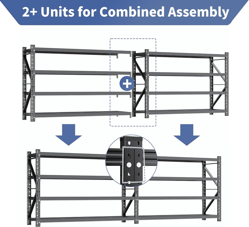 Novolume 67" W Heavy Duty Storage Shelves,4-Tier Adjustable Metal Garage...