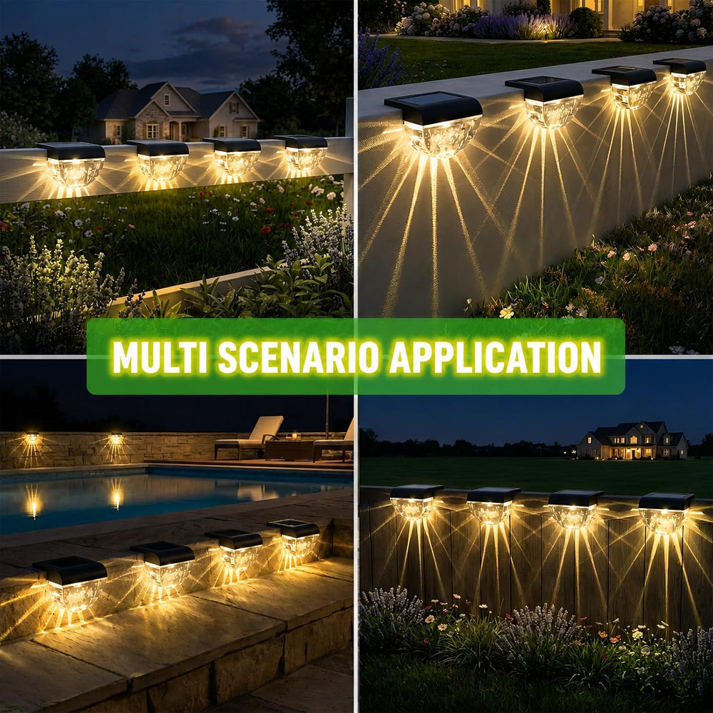 Melunar 12 Pack Solar Deck Lights Outdoor, Solar Step Lights Waterproof for O...