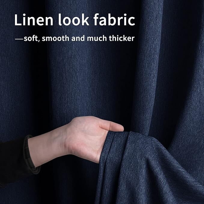 Easy-Going Linen Look Outdoor Curtains Waterproof Windproof Porch Curtains, S...