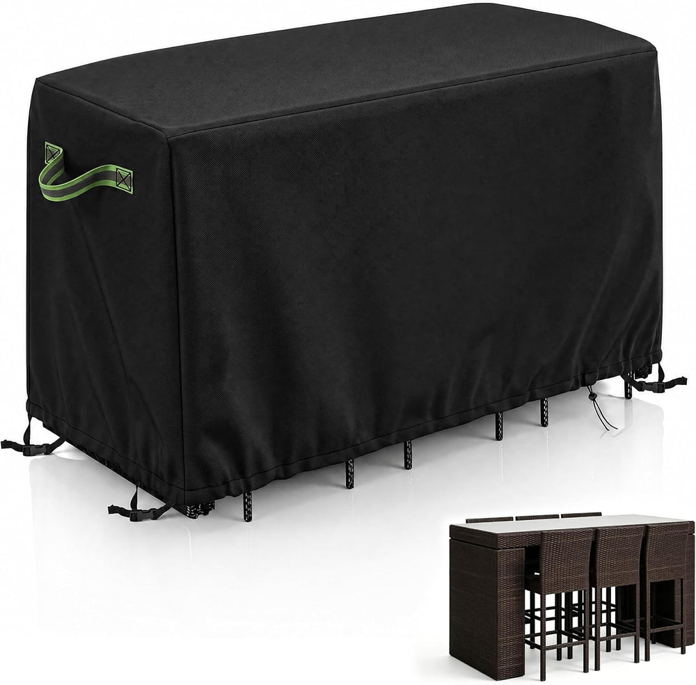 Outdoor Bar Height Dining Set Cover, Waterproof Heavy Duty Patio Table and Ch...