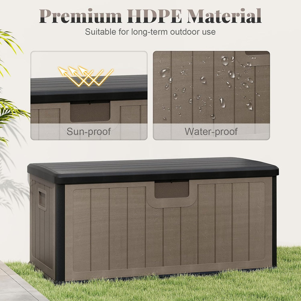 HAPPYGRILL 100 Gallon Outdoor Storage Deck Box with Lockable Design