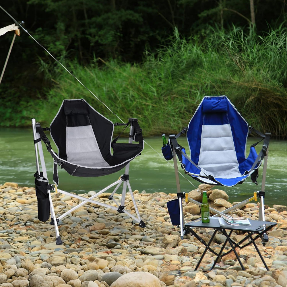 Romswi 2-Pack Aluminum Hammock Chair with Footrest, Oversized Portable Foldin...