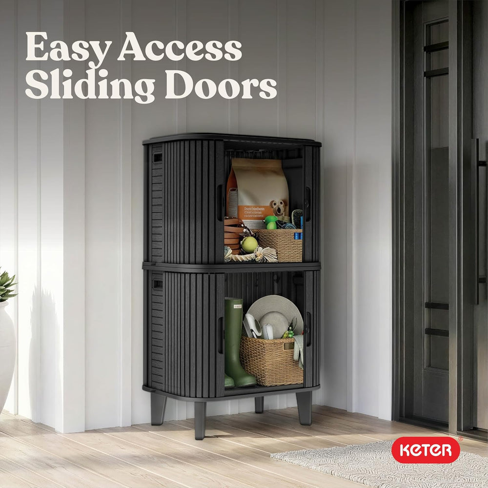 Keter Velo 30 Gallon Outdoor Storage Cabinet (2 Pack)