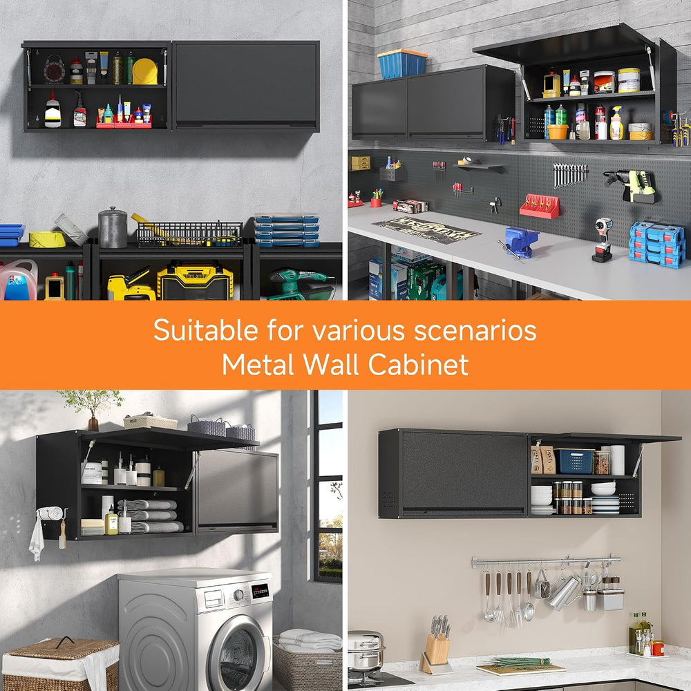 Coolsun Garage Wall Cabinet with Up-Flip Door, 19.7" H Metal Wall Cabinet