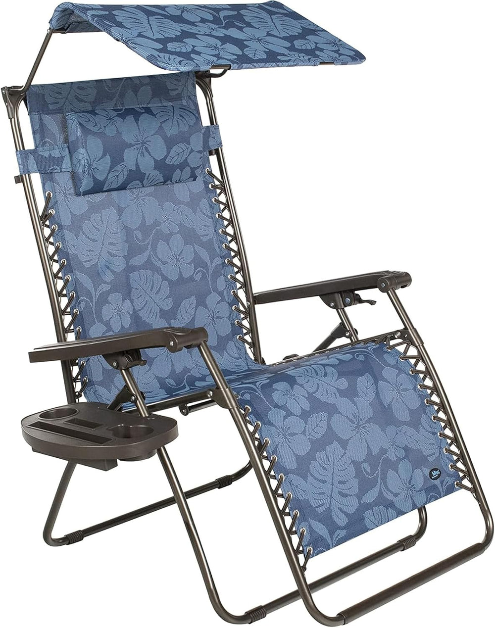 Bliss Hammocks XL Zero Gravity Lounge Chair, Blue Flower, 30" Wide