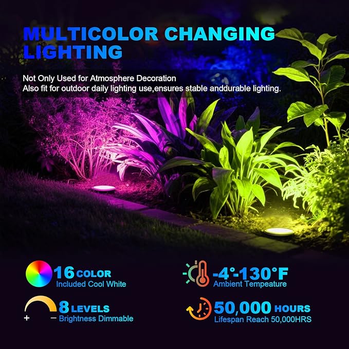 4 Pack 3w 12v Low Voltage In-ground Lights LED Landscape Light Waterproof IP6...