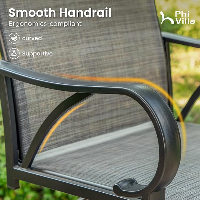 PHI VILLA Outdoor Swivel Bar Stools Set of 6, Bar Height Patio Bar Stools &am...