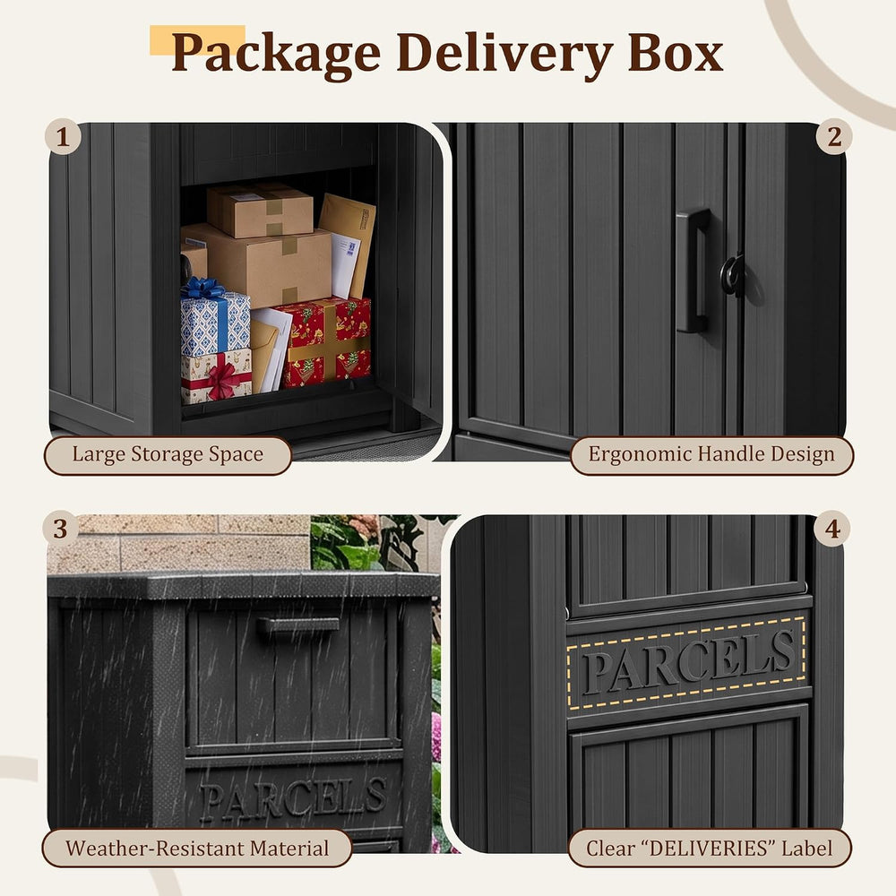 Package Delivery Boxes for Outside, 120 Gallon Outdoor Storage Box