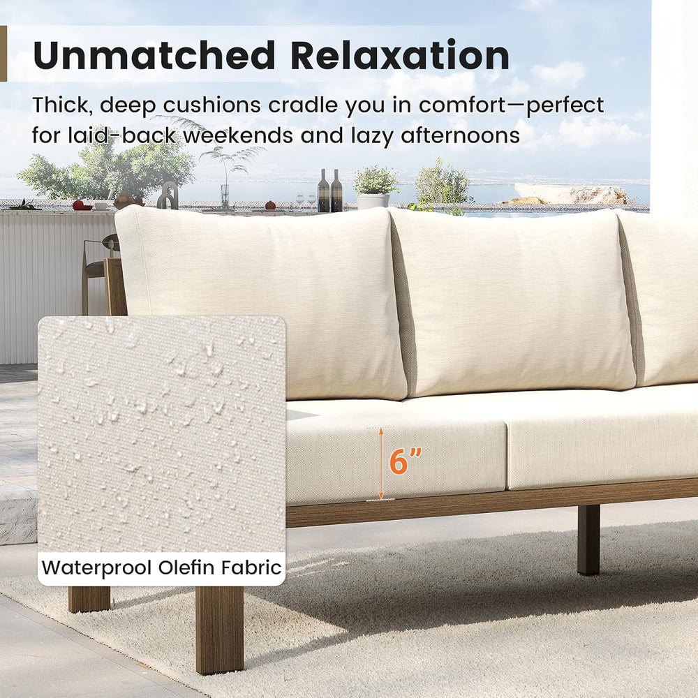 UDPATIO Outdoor Patio Furniture Set L-Shaped Couch with 2 Ottoman, 8-Piece