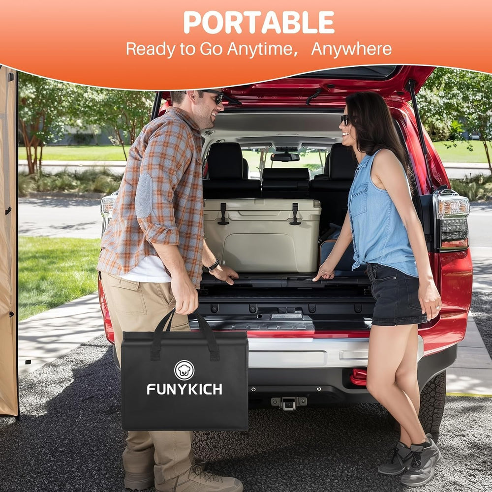 FUNYKICH 3ft Low Folding Camping Table with Carry Bag, 34.2'' Lx15.7&...