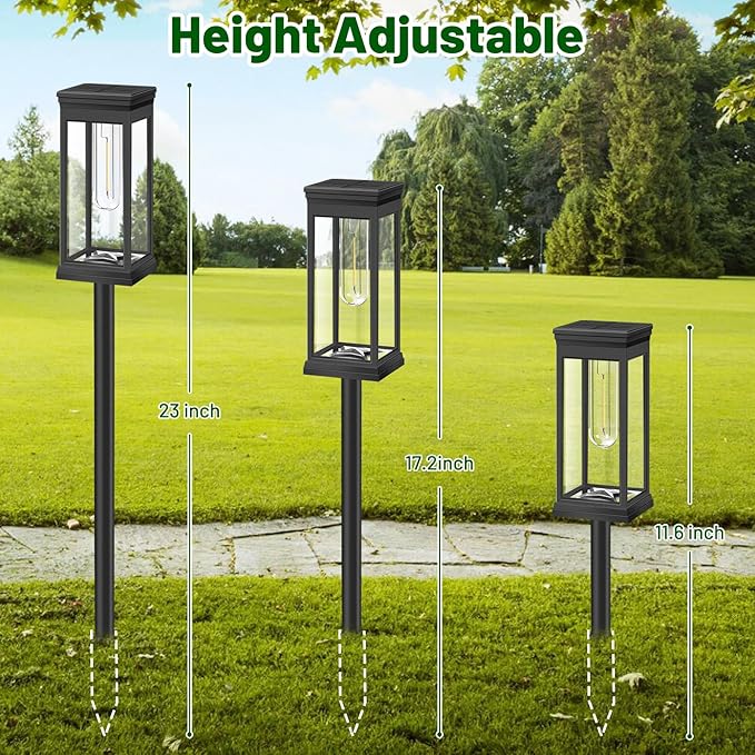 BesLowe Upgraded Solar Pathway Lights Outdoor, 12-Pack Large LED Solar Light ...