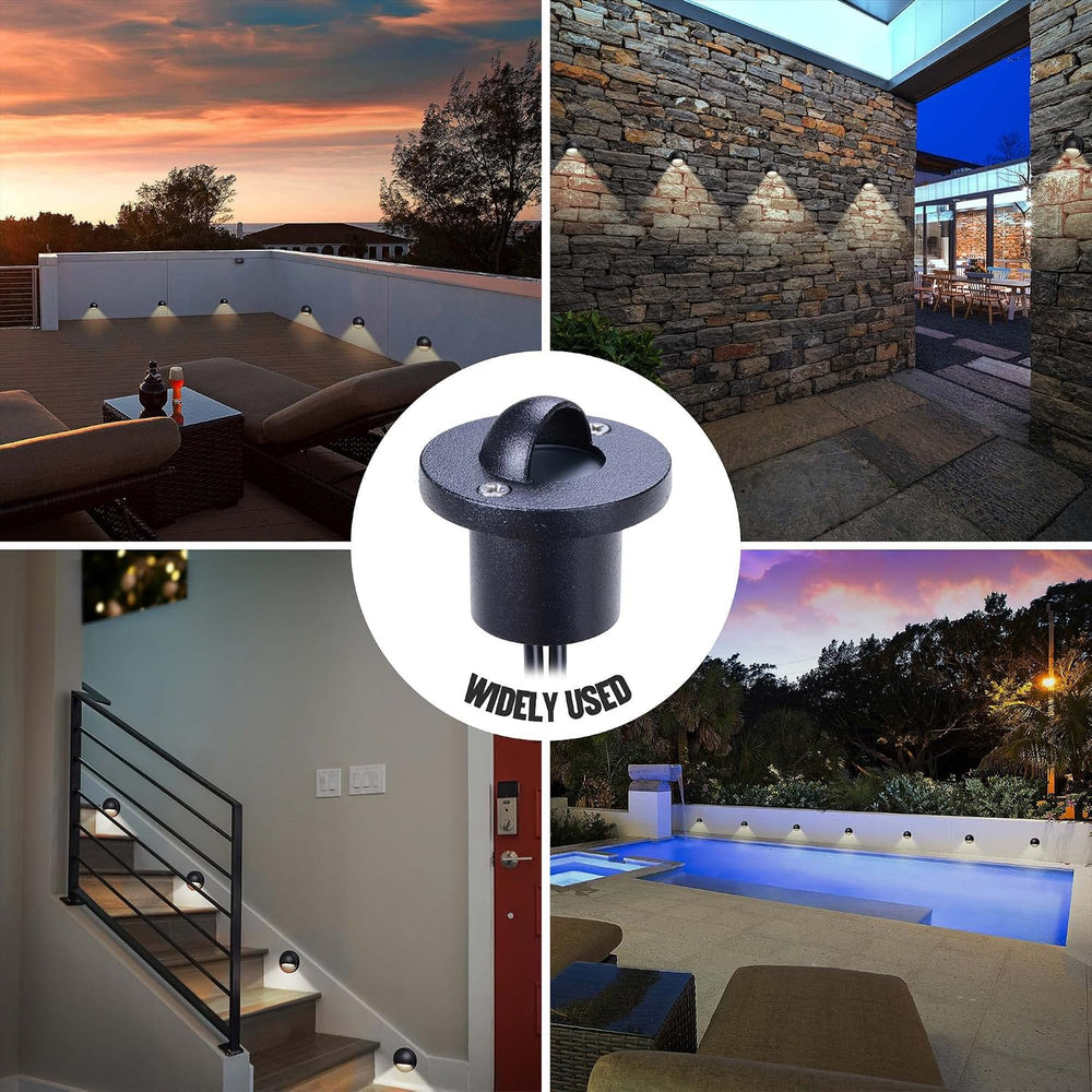 Yescom LumeStar 10-Pack 12V 7000K Cool White IP67 Outdoor Step Lights