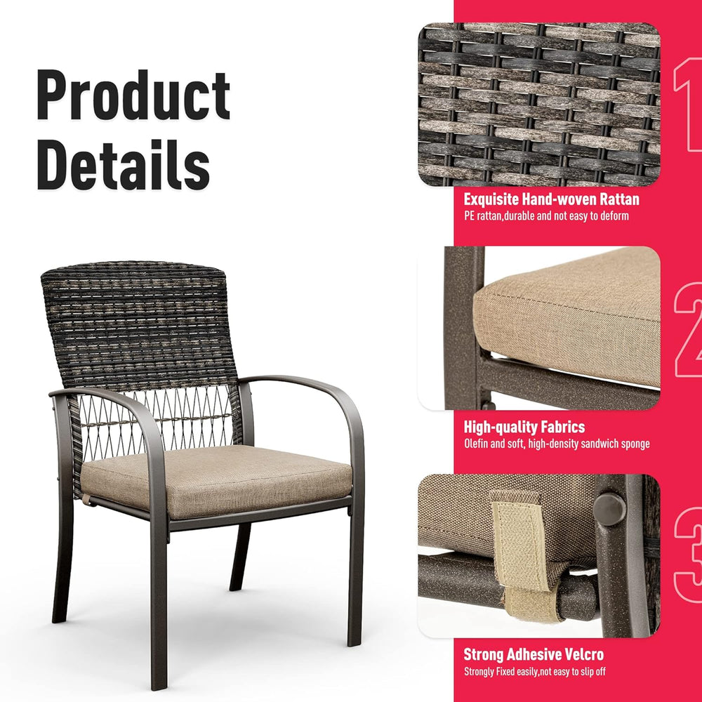 Pamapic 8504 Patio Dining 7 Piece, Outdoor Wicker Furniture Set for Backyard ...