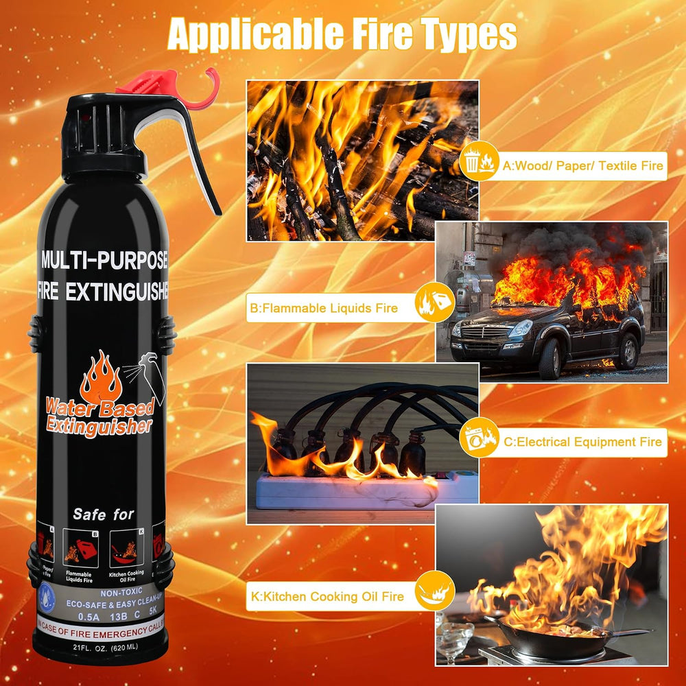 6 Pack Fire Extinguisher for Home with Mount, Effective on A, B, C, K Fires