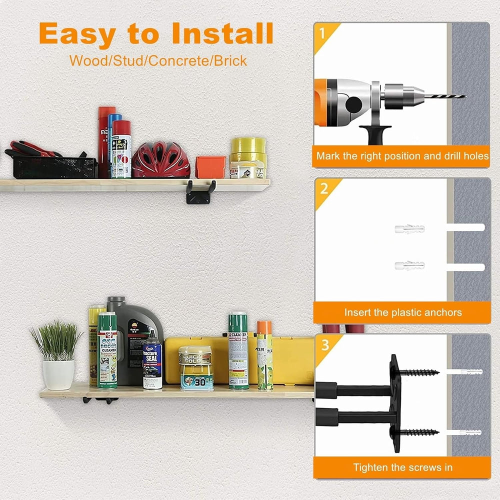 TORACK 4-Pack Garage Storage System Hooks, Wall Mount Tool Organizer
