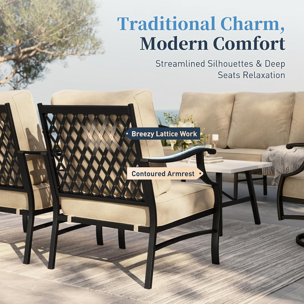 SUNSHINE VALLEY 4-Piece Metal Wrought Iron Outdoor Conversation Set