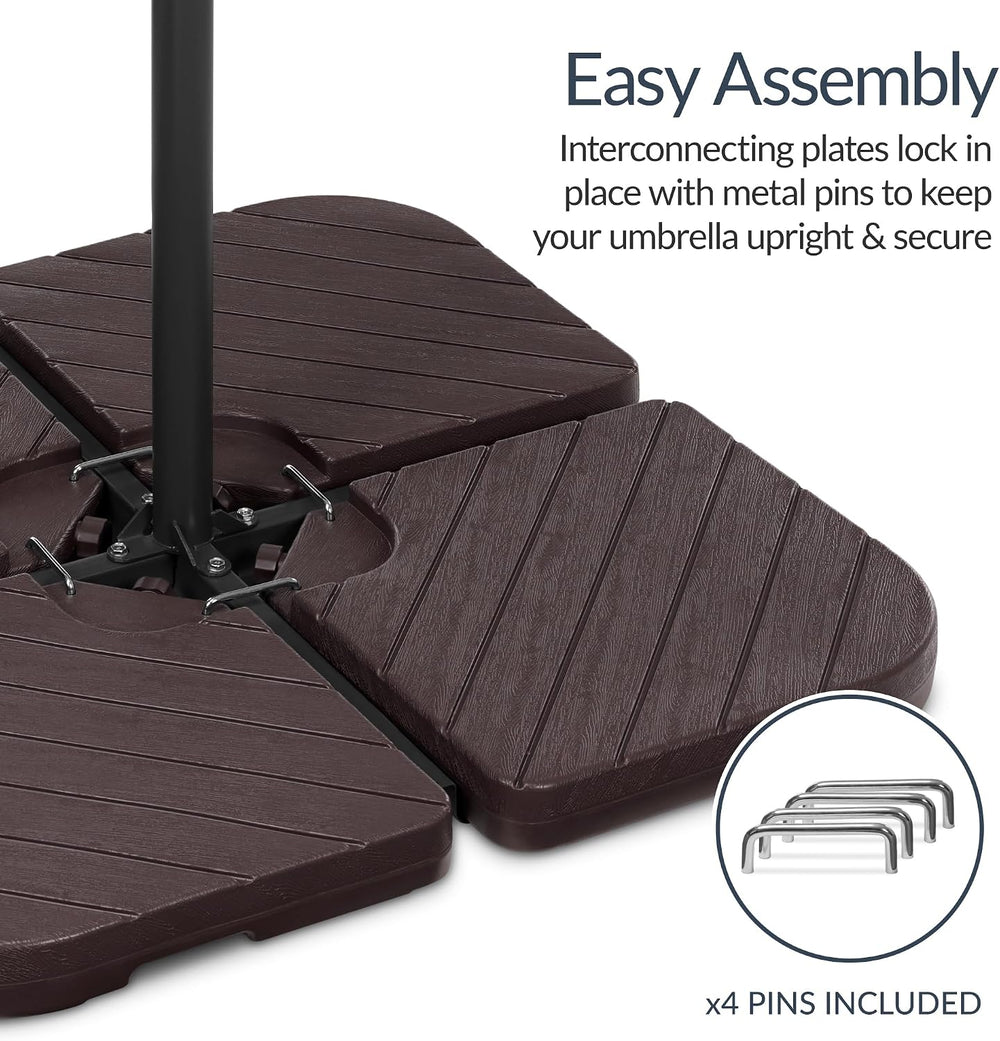 Best Choice Products 4-Piece Cantilever Offset Patio Umbrella Base Weight Set...