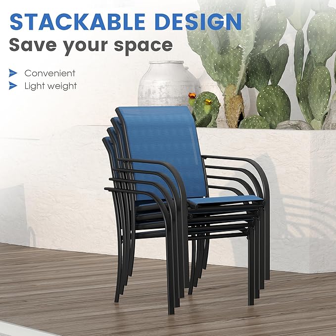 VICLLAX 5 Pieces Patio Dining Set, Outdoor Furniture Set Includes 41.2" ...
