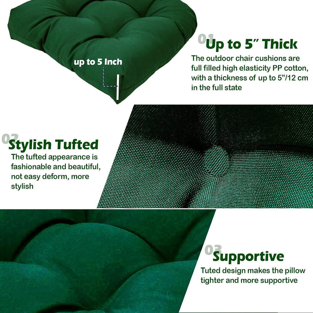MTMR 2Pcs Outdoor Chair Cushions, Patio Furniture Seat Pads, Waterproof