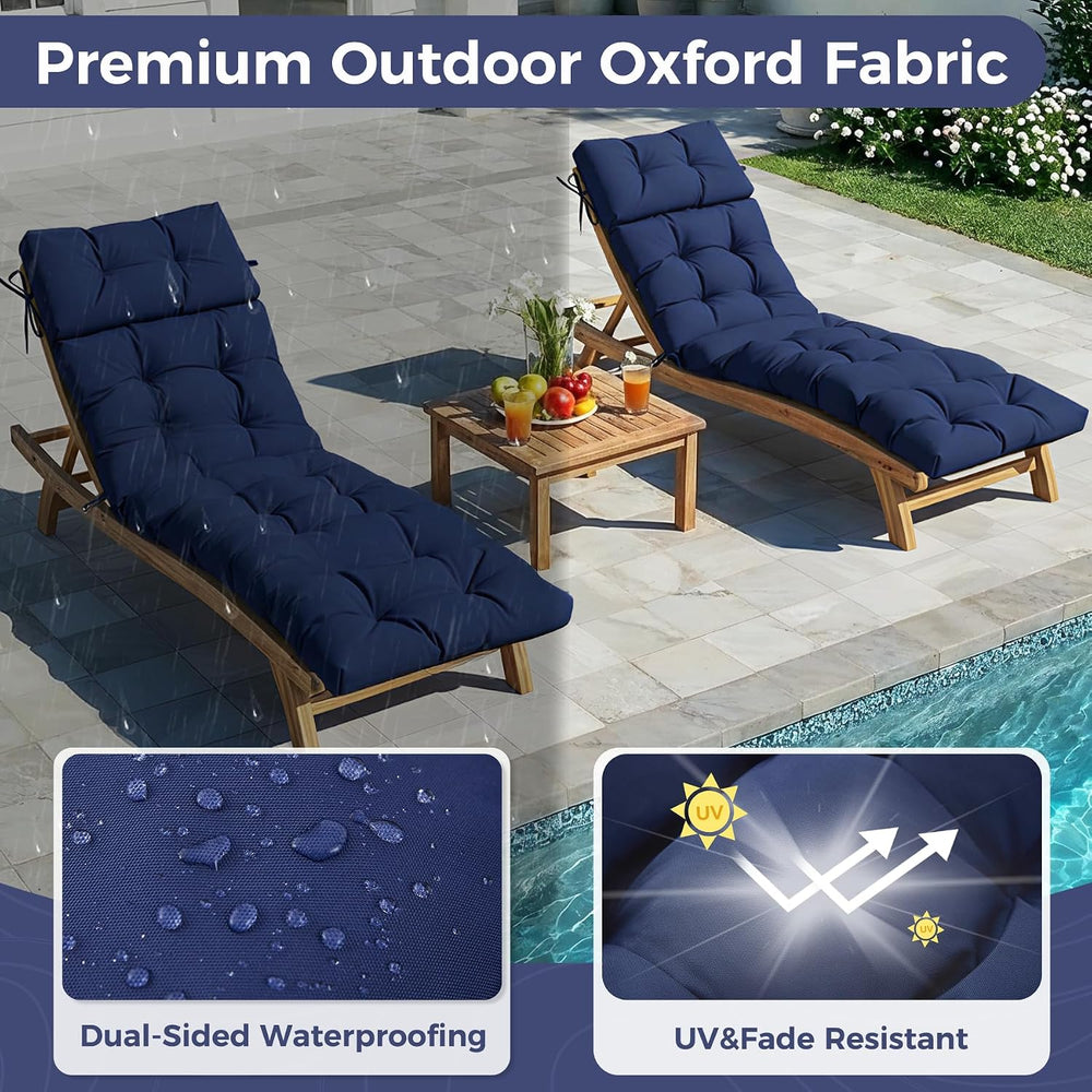Outdoor Chaise Lounge Cushions, Waterproof Lounge Chair Cushions