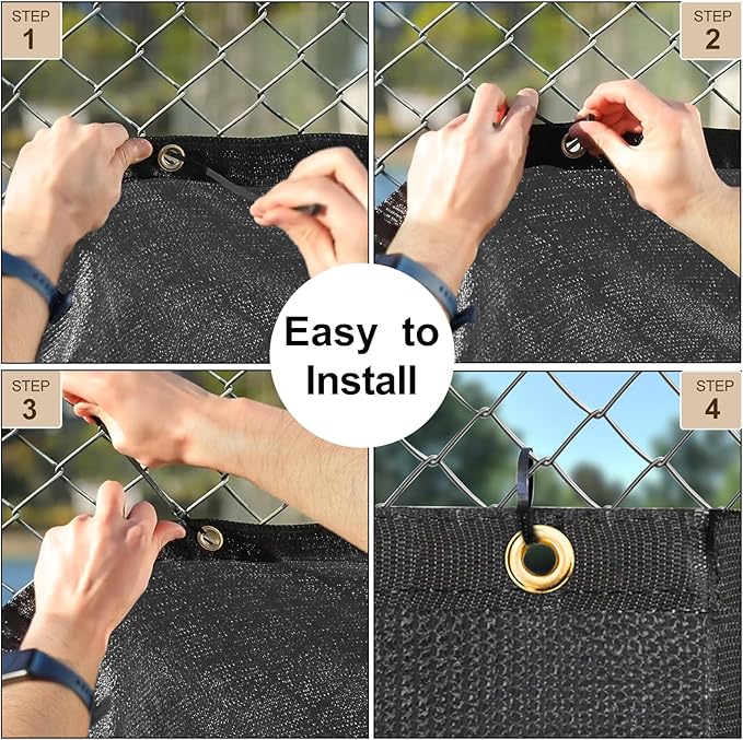 UPGRADE Fence Privacy Screen 5' x 50' Fence Commercial Shade Cover wi...