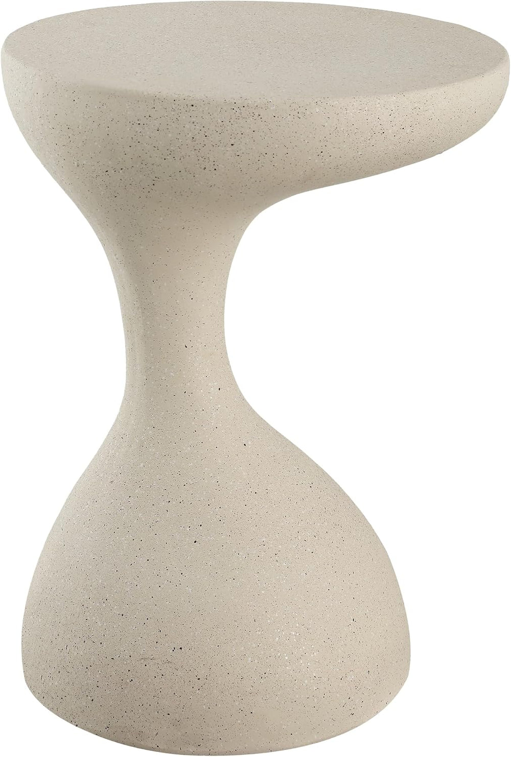 JONATHAN Y Boracay Sculptural Side Table 19.75", Cream Terrazzo