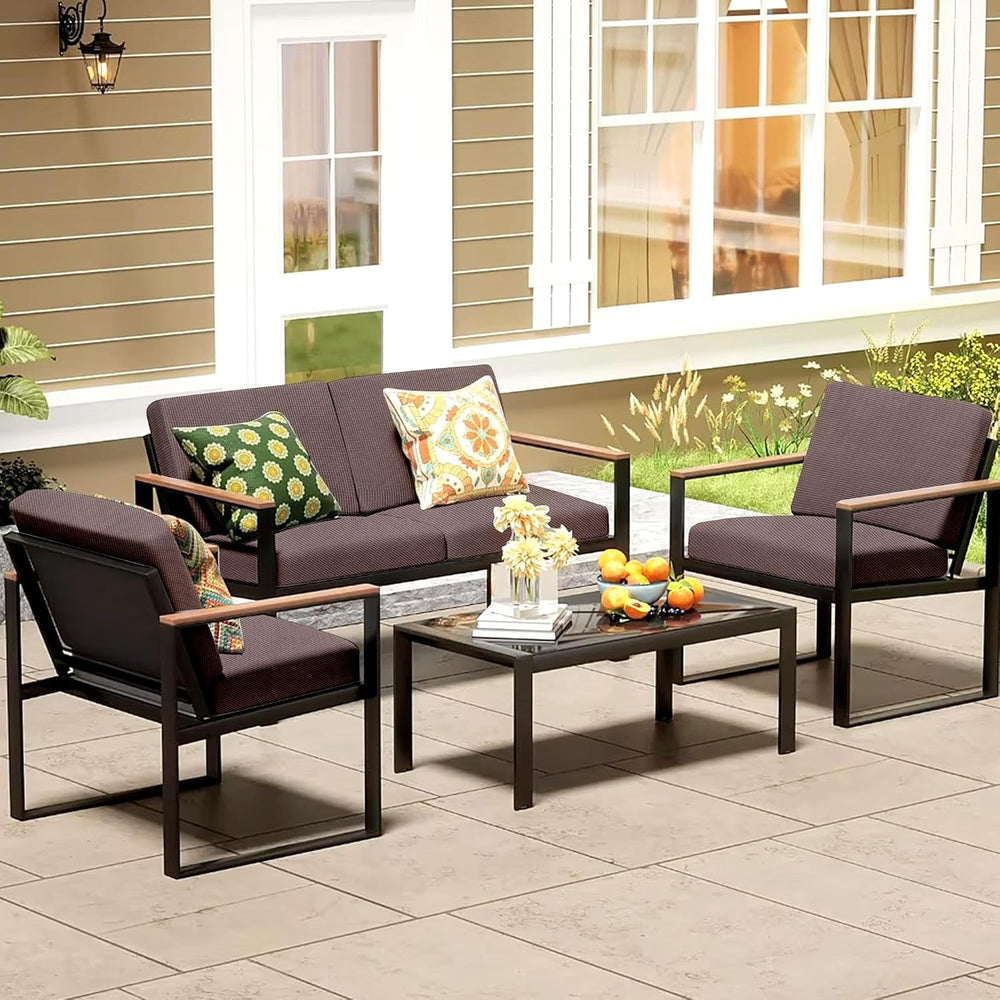 8Pcs Patio Cushion Covers, Outdoor Stretch Cushion Covers, Washable