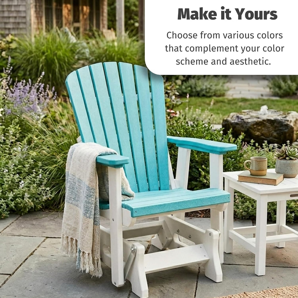DutchCrafters Slat Fan Back Poly Adirondack Glider Outdoor Patio Chair (Tudor...