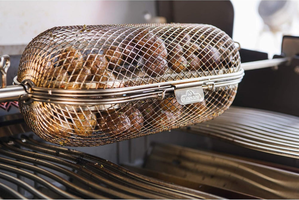Napoleon Rotisserie Grill Basket - Stainless Steel, Fits Standard Spit Rods, ...