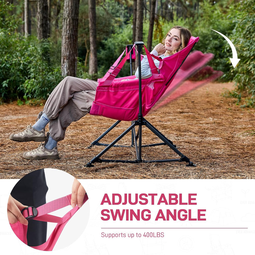 EVER ADVANCED Padded Oversized Hammock Camping Chair, Compact Heavy Duty Swin...