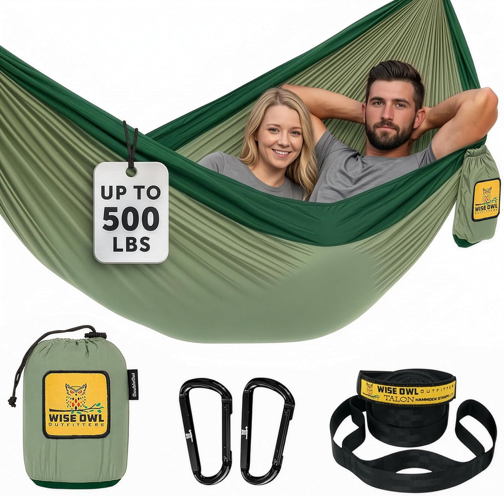 Wise Owl Outfitters Camping Hammock – up to 500lbs Portable Hammock with Tree...