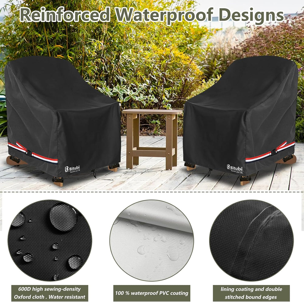 Waterproof 2 Pack Patio Adirondack Chair Cover for Outdoor Chair Size Up to 3...