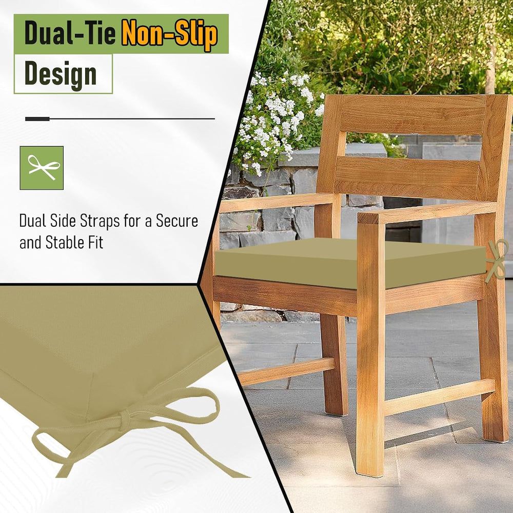 Basic Beyond Outdoor Chair Cushions Set of 6, Square Corner Outdoor Cushions ...