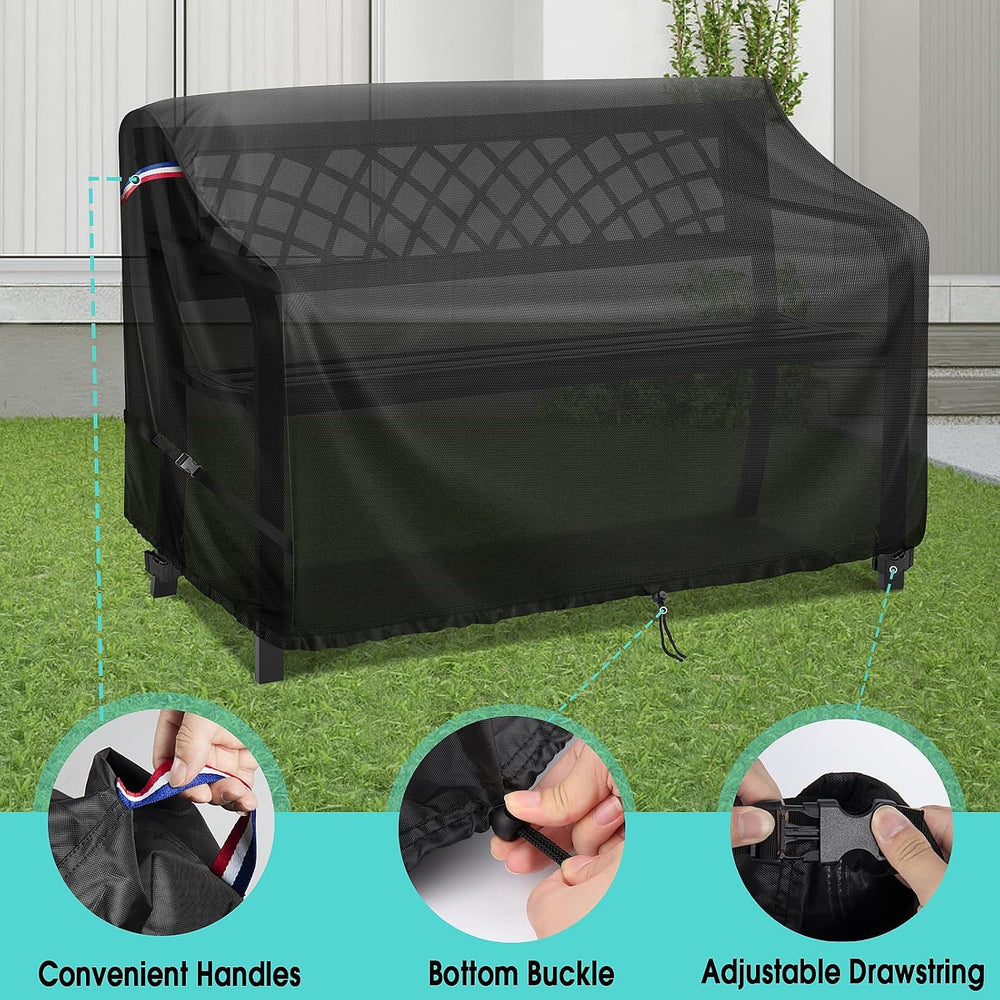 48" Outdoor Garden Bench Cover, Waterproof 2-Seater Loveseat Cover