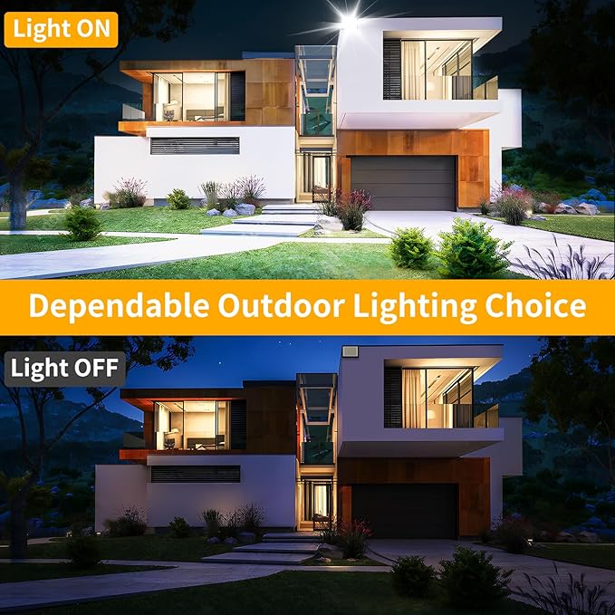 200W LED Flood Light Outdoor with 6ft Plug, 24000LM Brighter Exterior Securit...