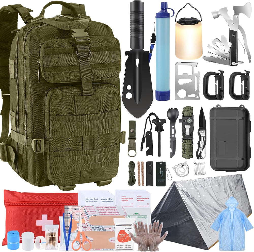 258-Piece Emergency Survival Kit, Outdoor Camping & Disaster Preparedness...