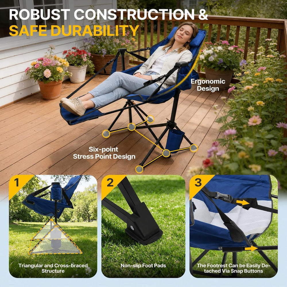 Hammock Camping Chair with Footrest, Oversized Swinging Chairs