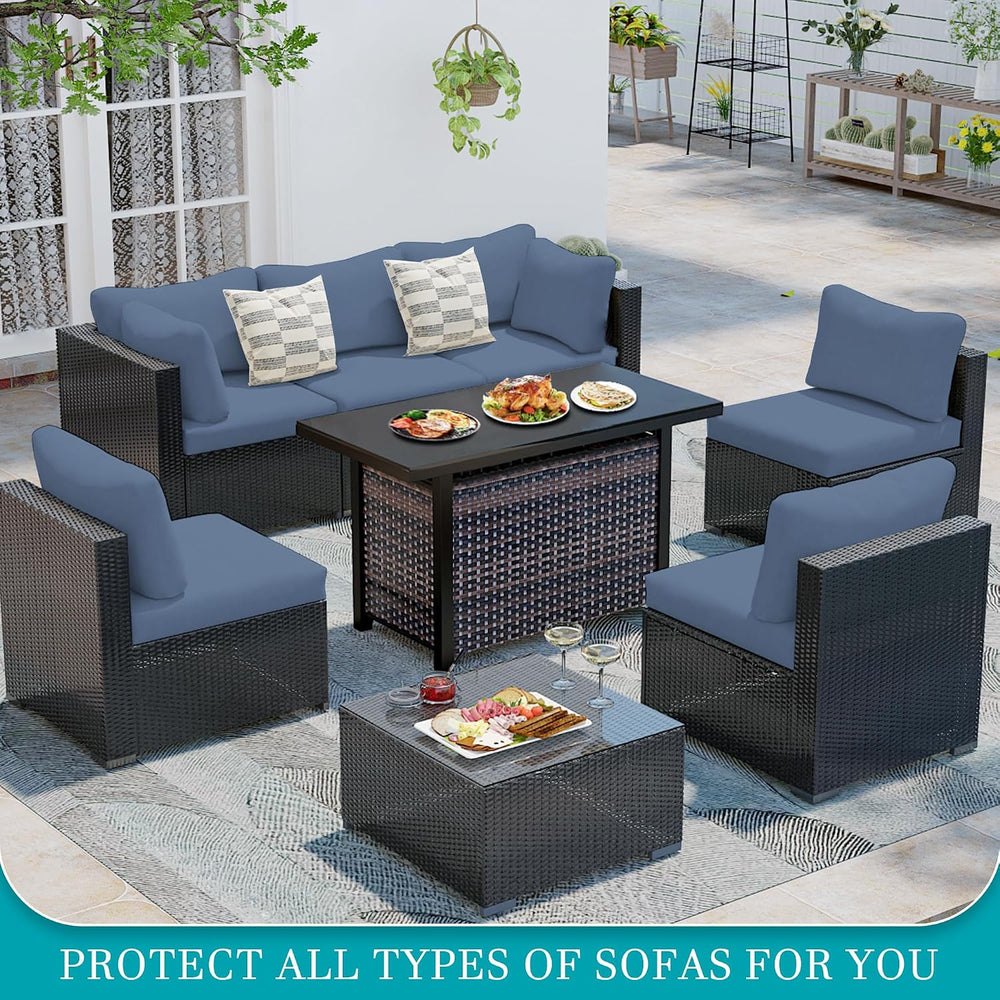 12 Pcs Outdoor Cushion Covers, Patio Sofa Cushion Covers Replacement