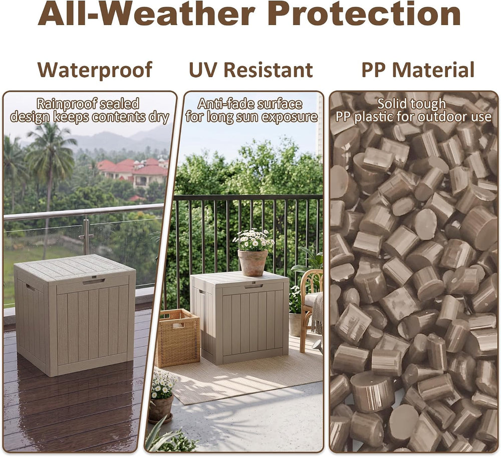 40 Gal Outdoor Storage Box,Weatherproof Deck Box,Grey