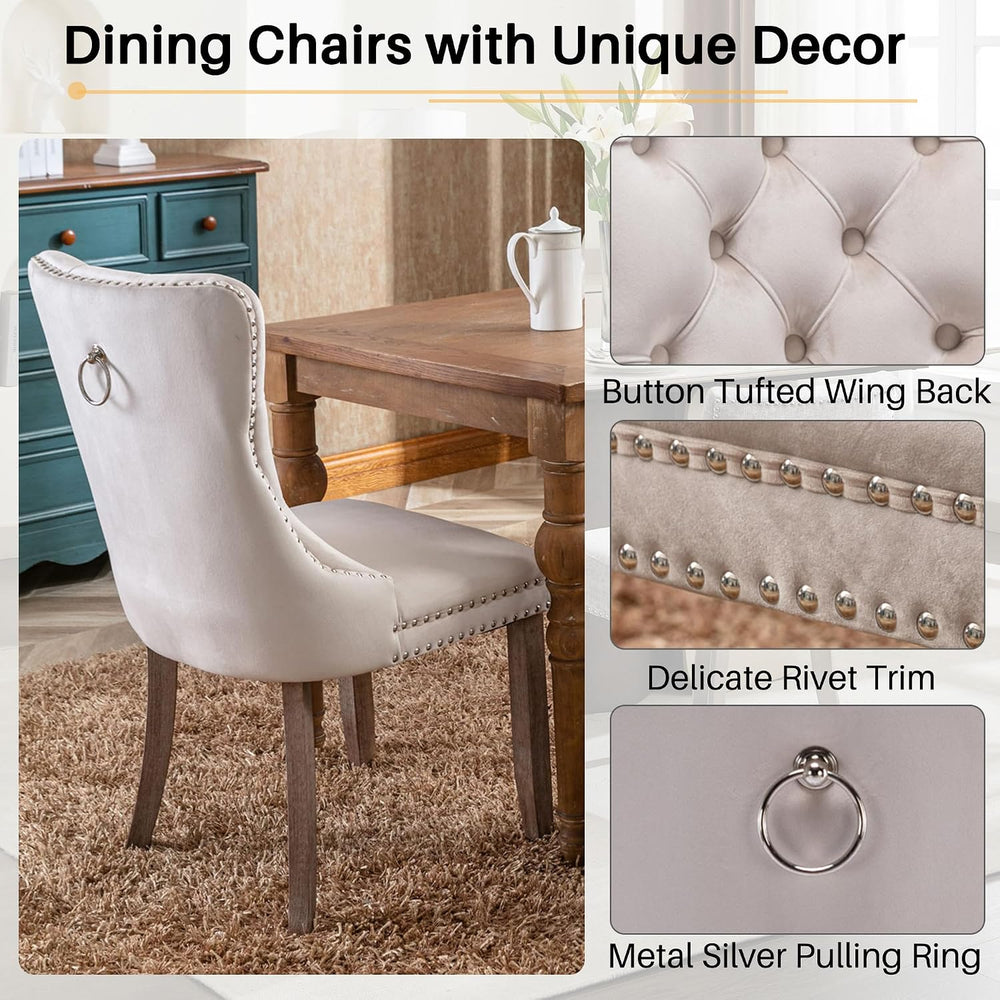 5-Piece Round Dining Table Set for 4, 43.3"-59" Extendable Round to...