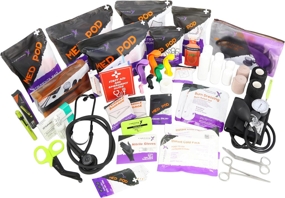 Lightning X Mid-Sized First Responder EMT Bag | LXMB25 | Fully Stocked w/ 240...