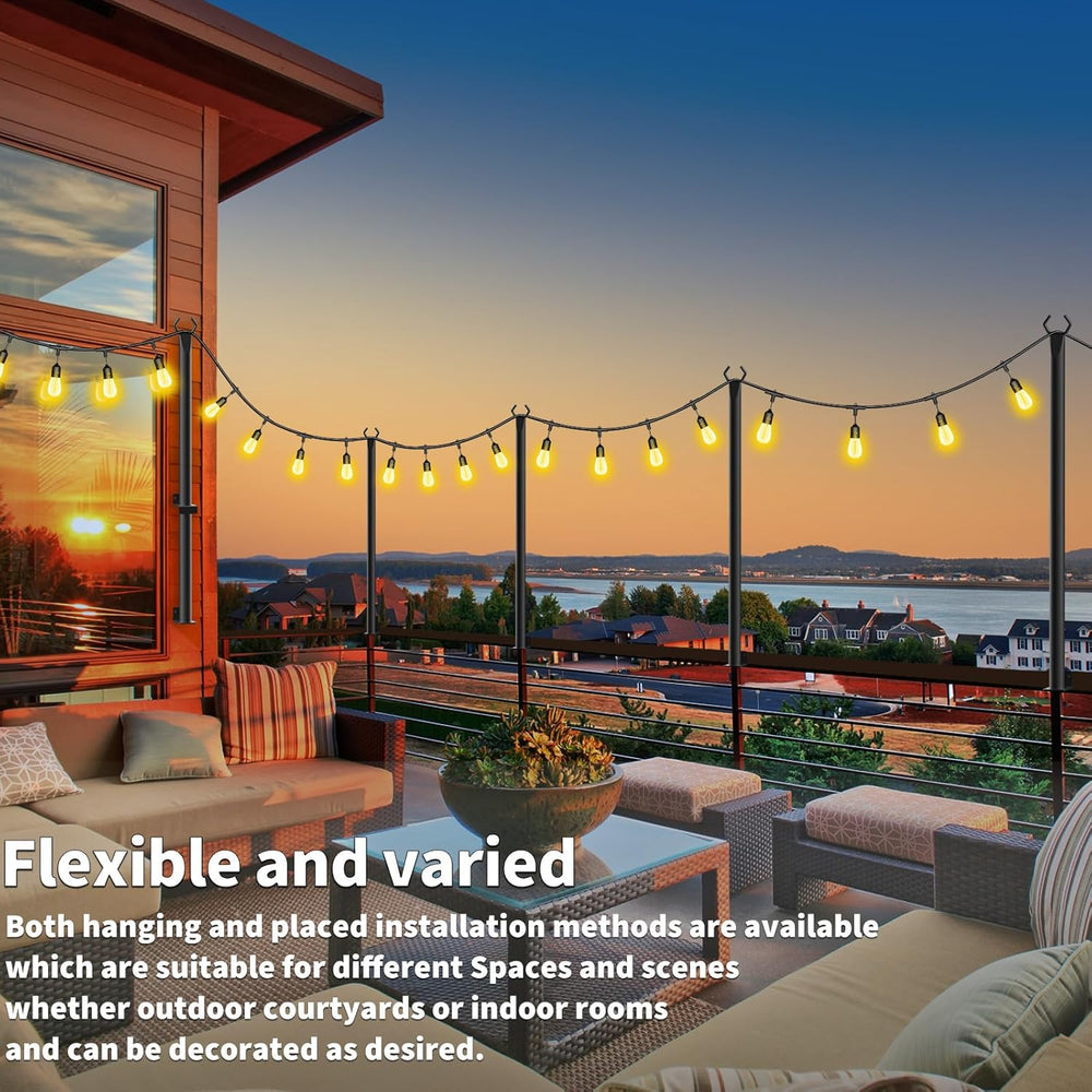 AHRLHR 8 Pack String Light Poles for Deck,5 Ft String Light Poles for Outside...